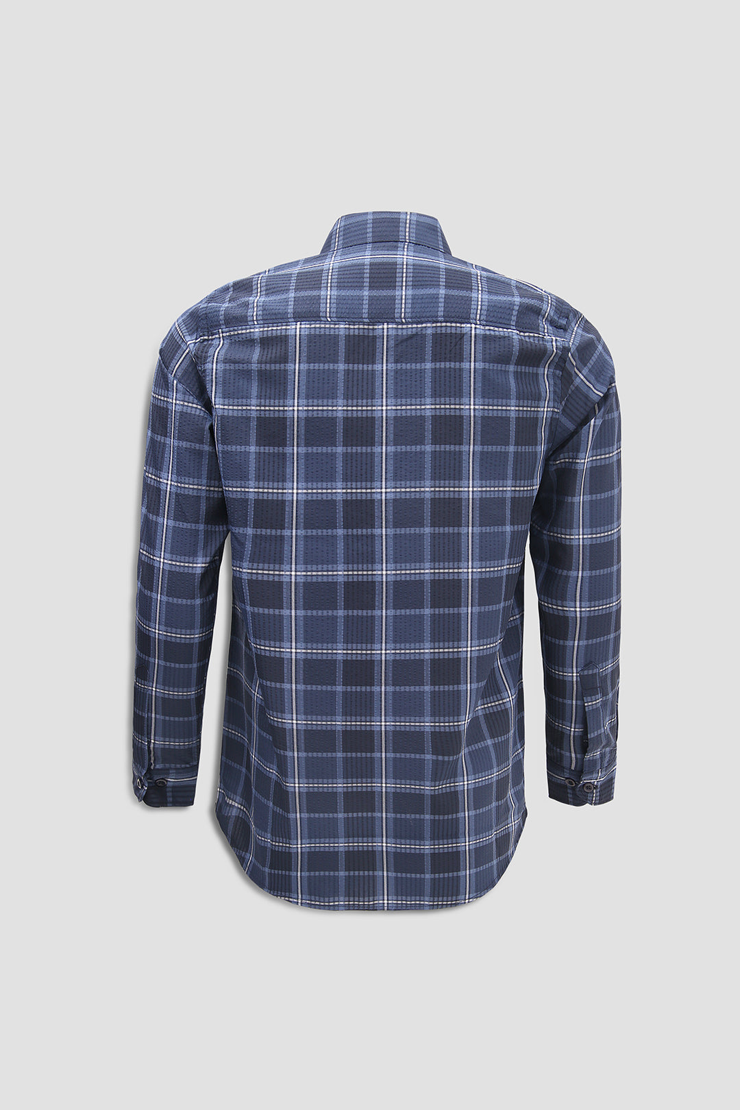 Seersucker Fabric Checkered Shirt