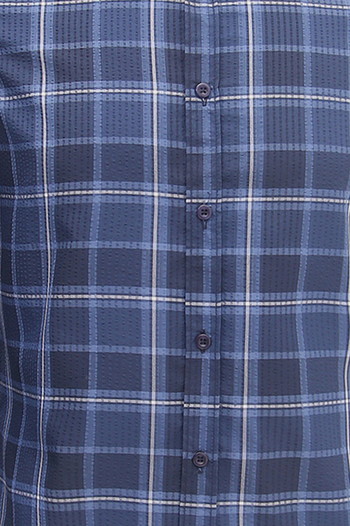 Seersucker Fabric Checkered Shirt