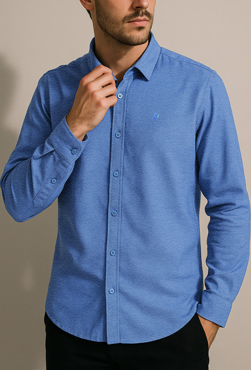 Daily Wear Linen Logo Embroidered Shirt-3