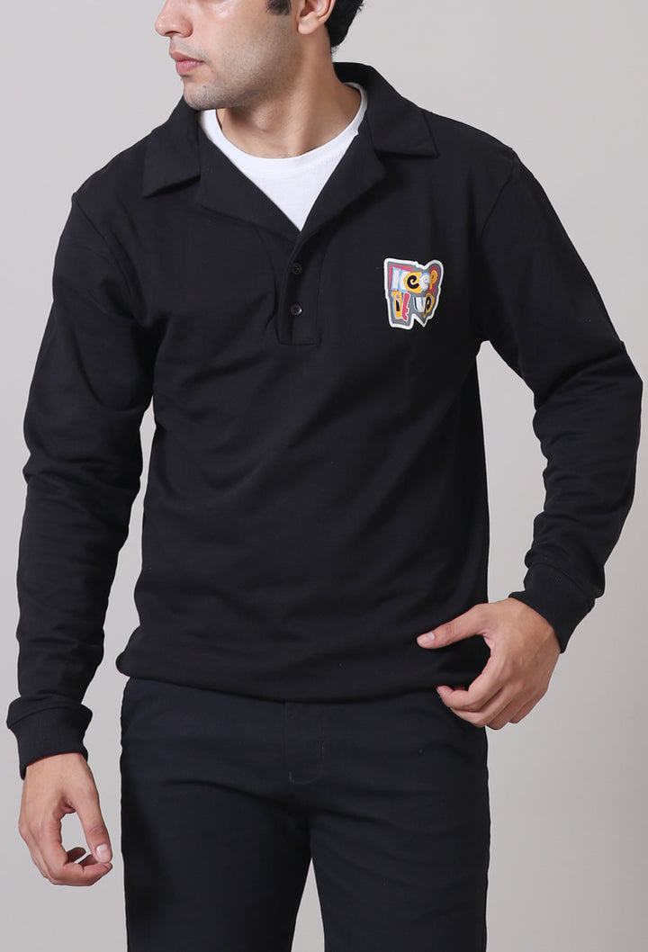 LongSleeves Printed Cuban Collar Polo