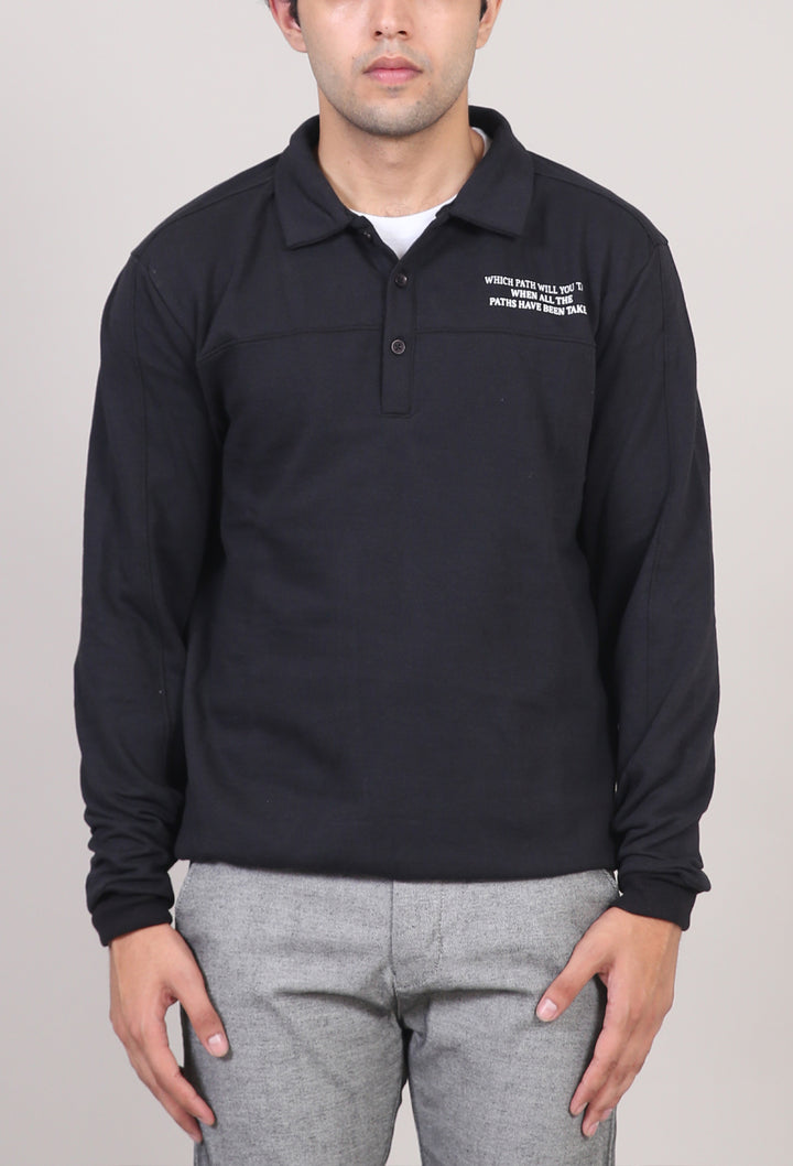 LongSleeves Printed Buttoned Polo