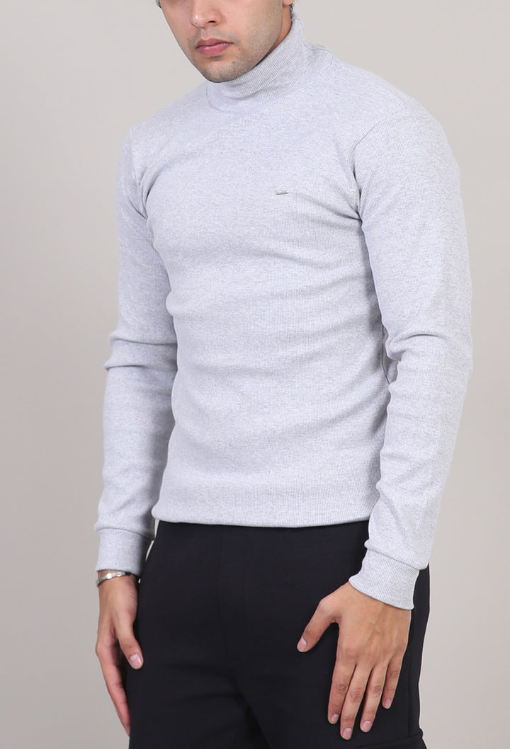 Ribbed Slim Fit Hi-Neck