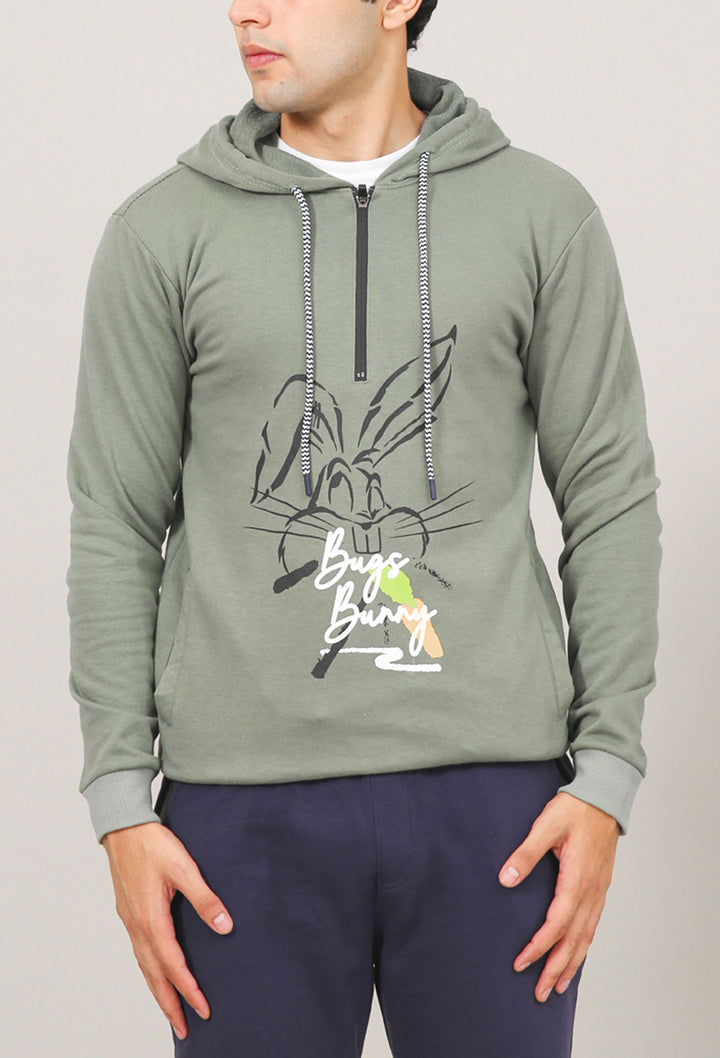 Graphic Half Zipper Hoodie