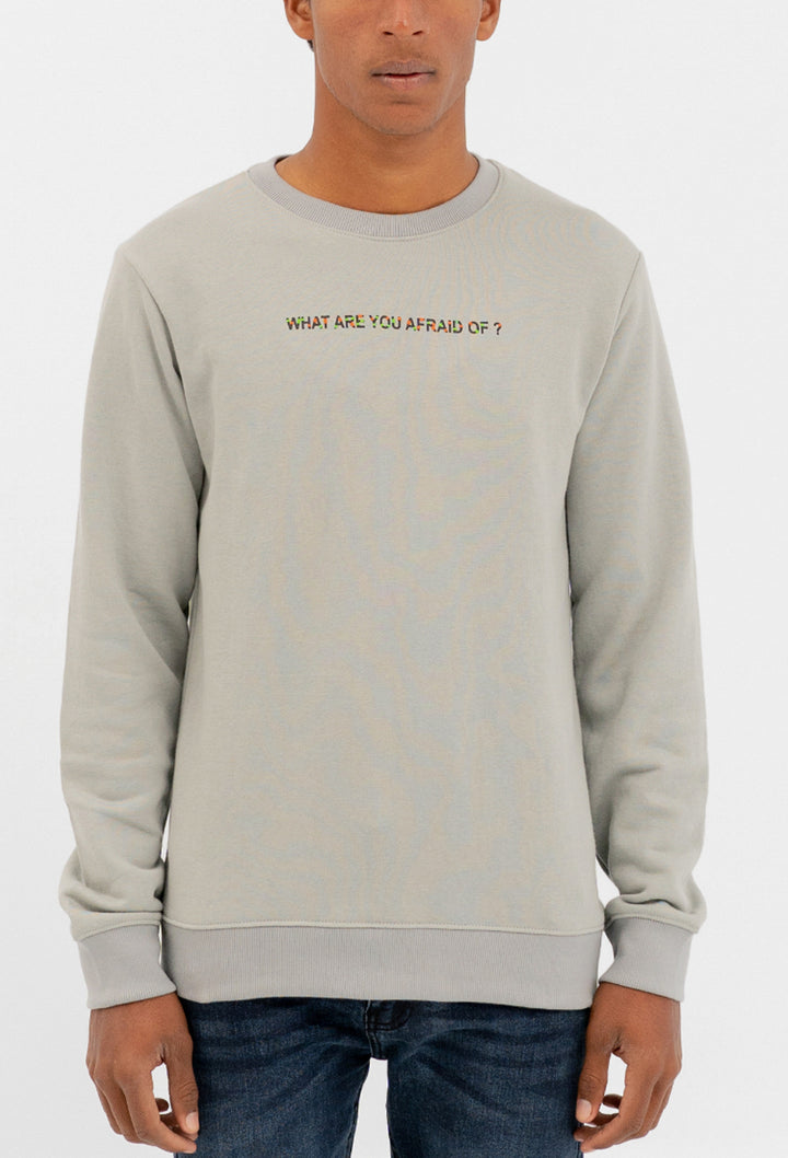 Minimal Print Heavy Fleece Sweatshirt