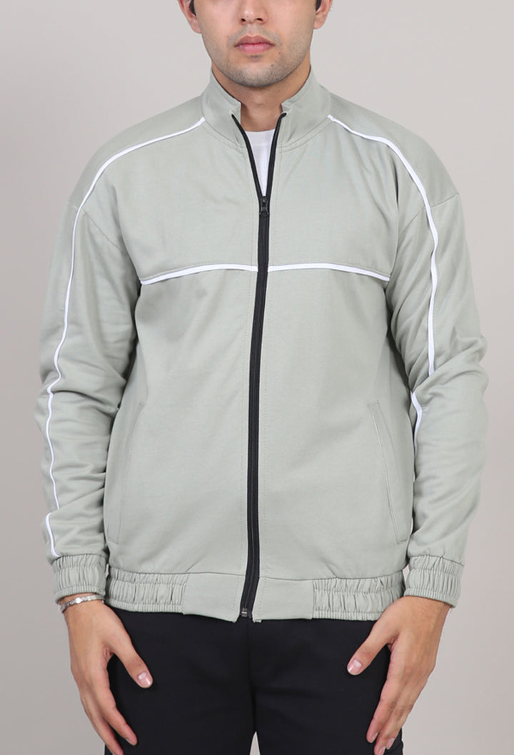Piping Mock Neck Zipper