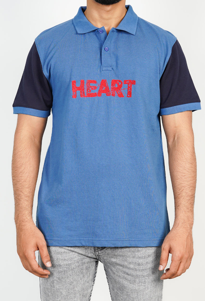 Embroidered ‘HEART’ Polo Pique Shirt
