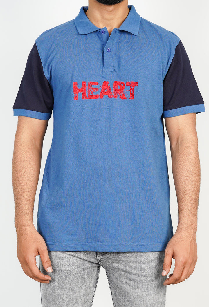 Embroidered ‘HEART’ Polo Pique Shirt
