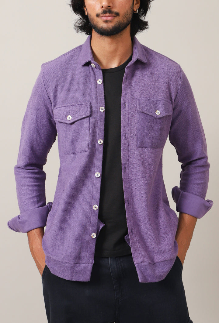 Terry Knit Jacket Style Shirt