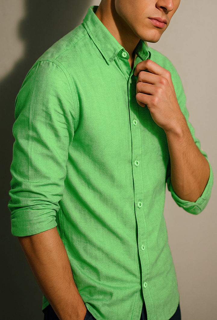 Daily Wear Linen Logo Embroidered Shirt