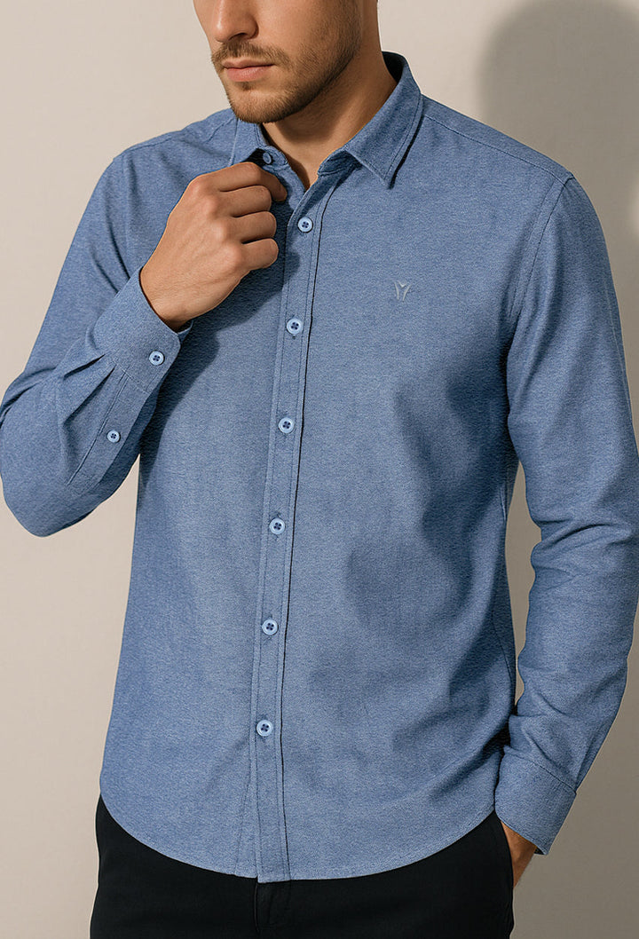 Daily Wear Linen Logo Embroidered Shirt-3