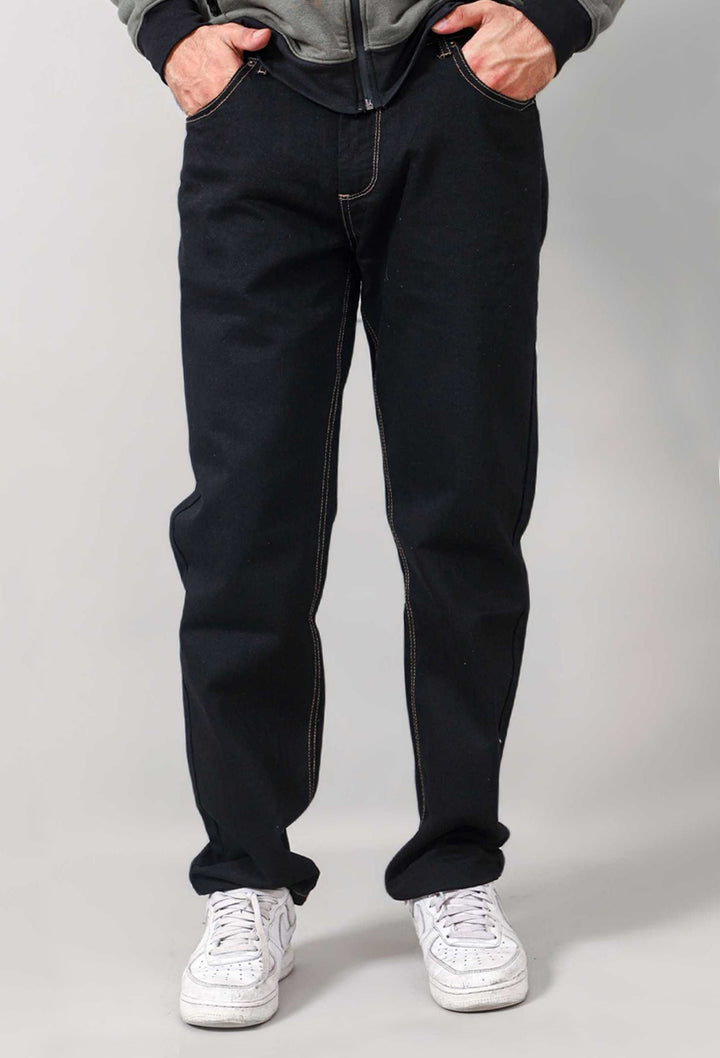 Straight Fit Contrast Thread Jeans