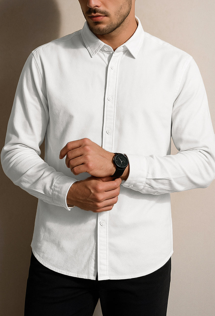 Daily Wear Linen Logo Embroidered Shirt-3