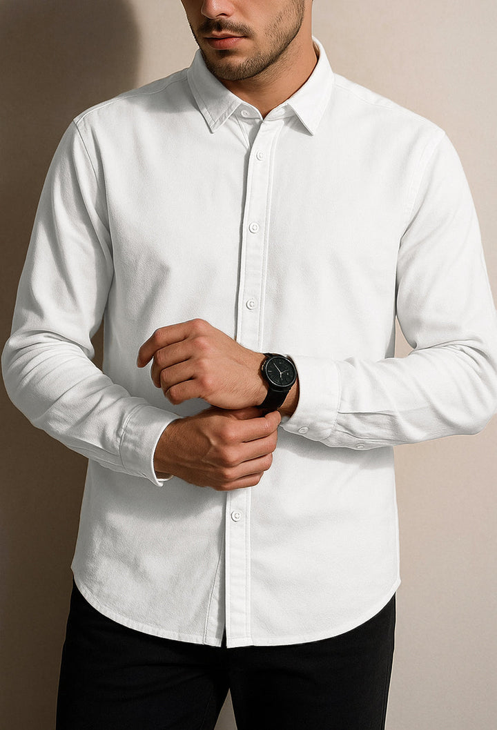 Daily Wear Linen Logo Embroidered Shirt-3