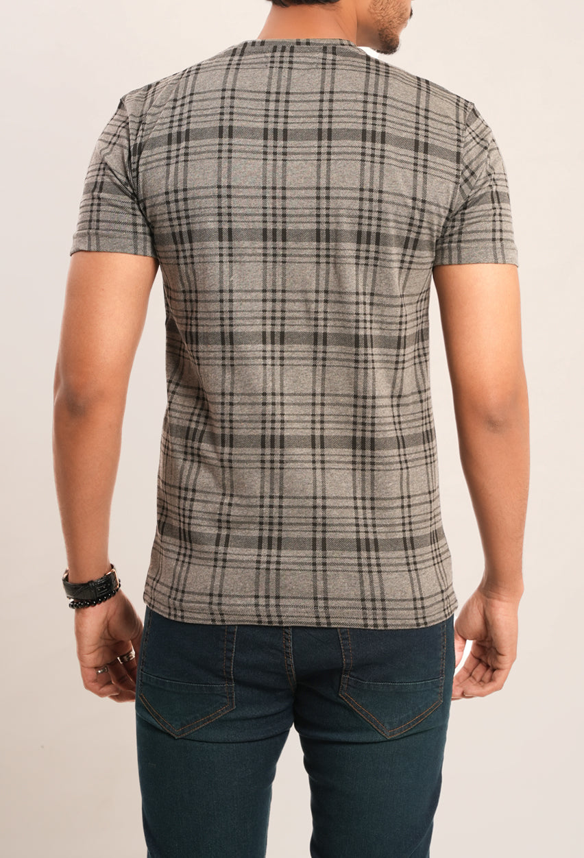 Checkered Soft Jersey Slim Fit T-Shirt