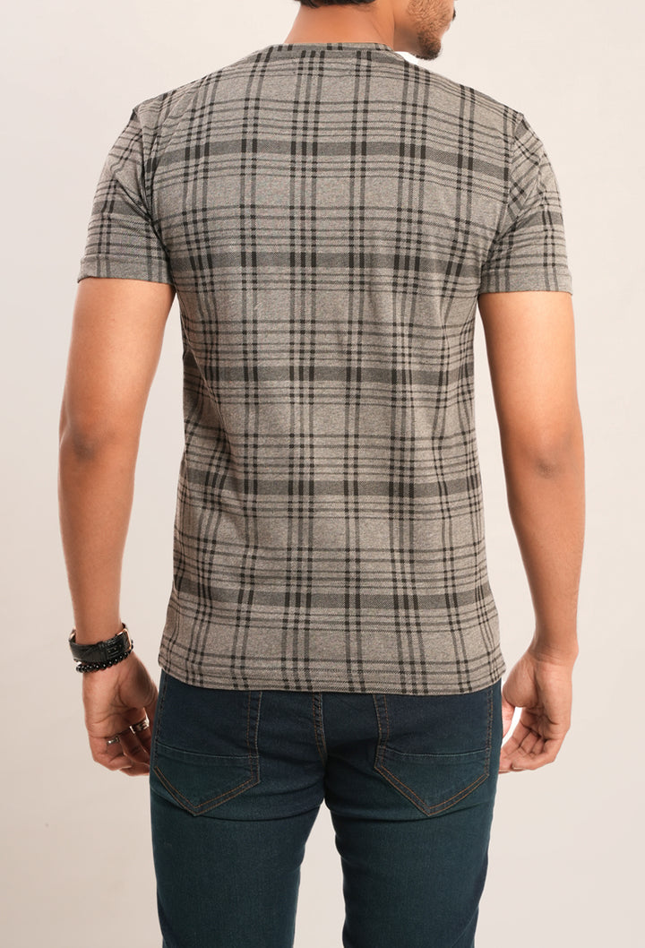 Checkered Soft Jersey Slim Fit T-Shirt