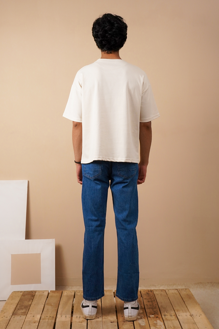 Premium Textured Oversized T-Shirt – White