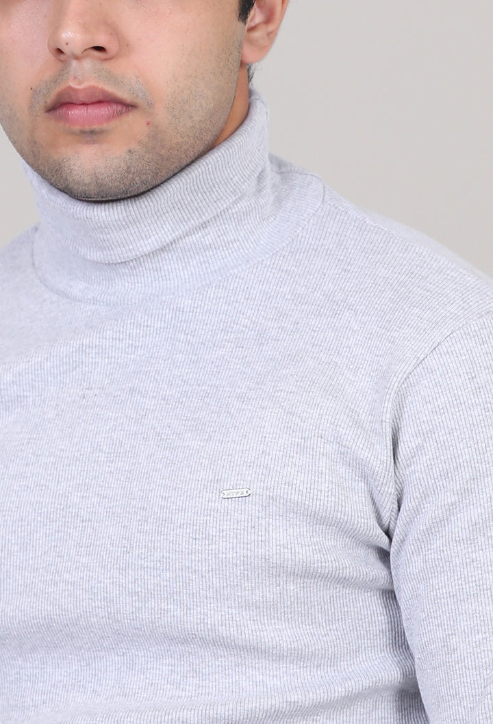 Ribbed Slim Fit Hi-Neck