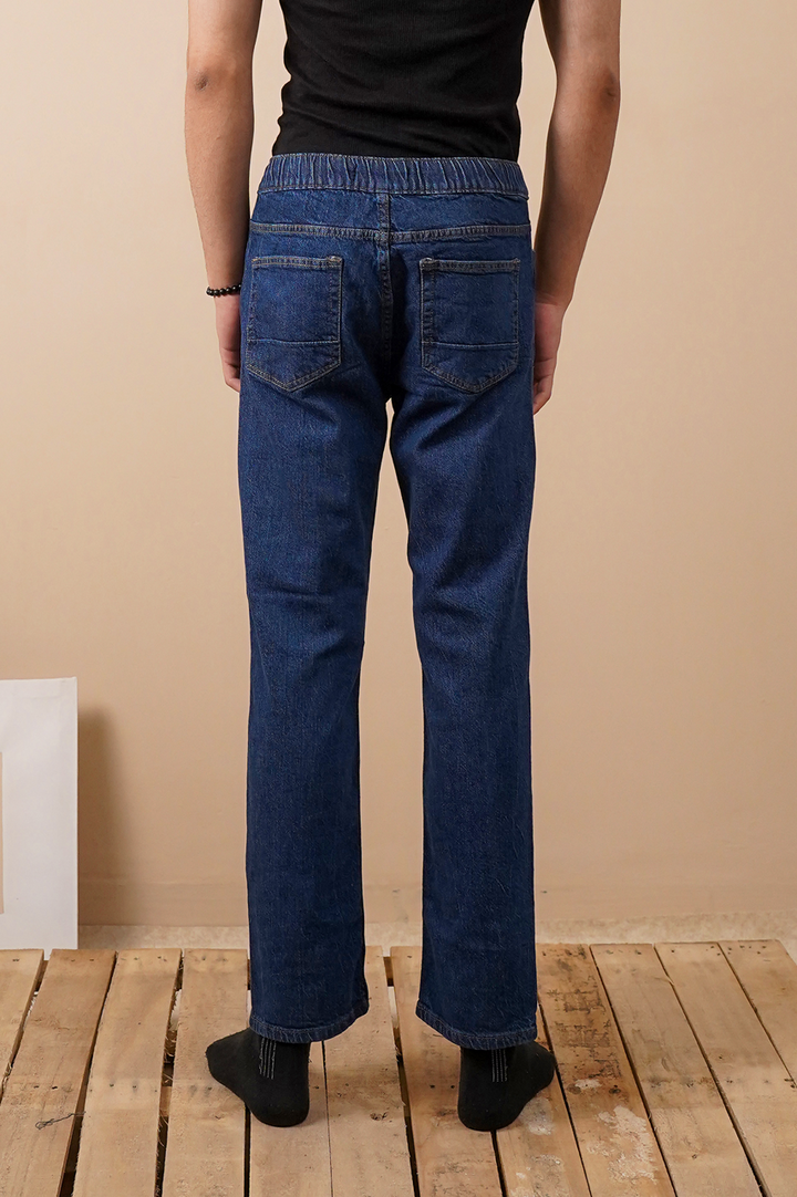 Straight Fit Denim Drawstring Trouser