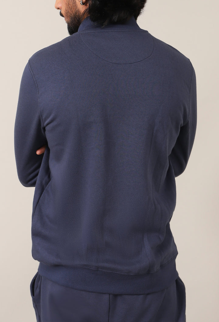 Embroidered Mock Neck Zipper