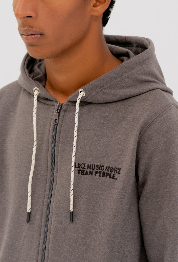 Printed Zipper Hoodie