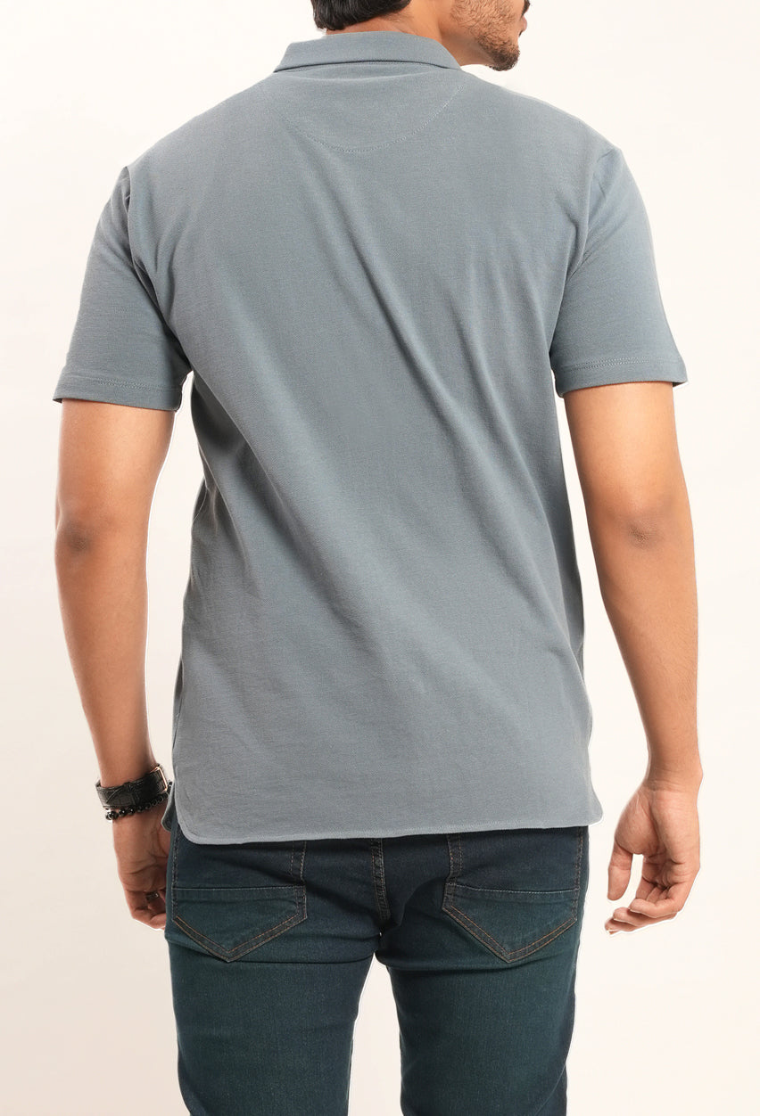 Breathable Pique Button Down Collar Shirt