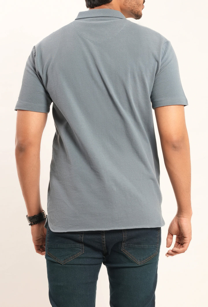 Breathable Pique Button Down Collar Shirt