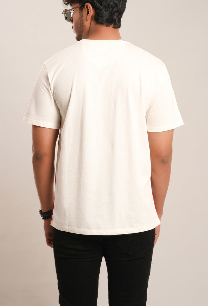 Piping Detail Soft Jersey Relaxed Fit T-Shirt