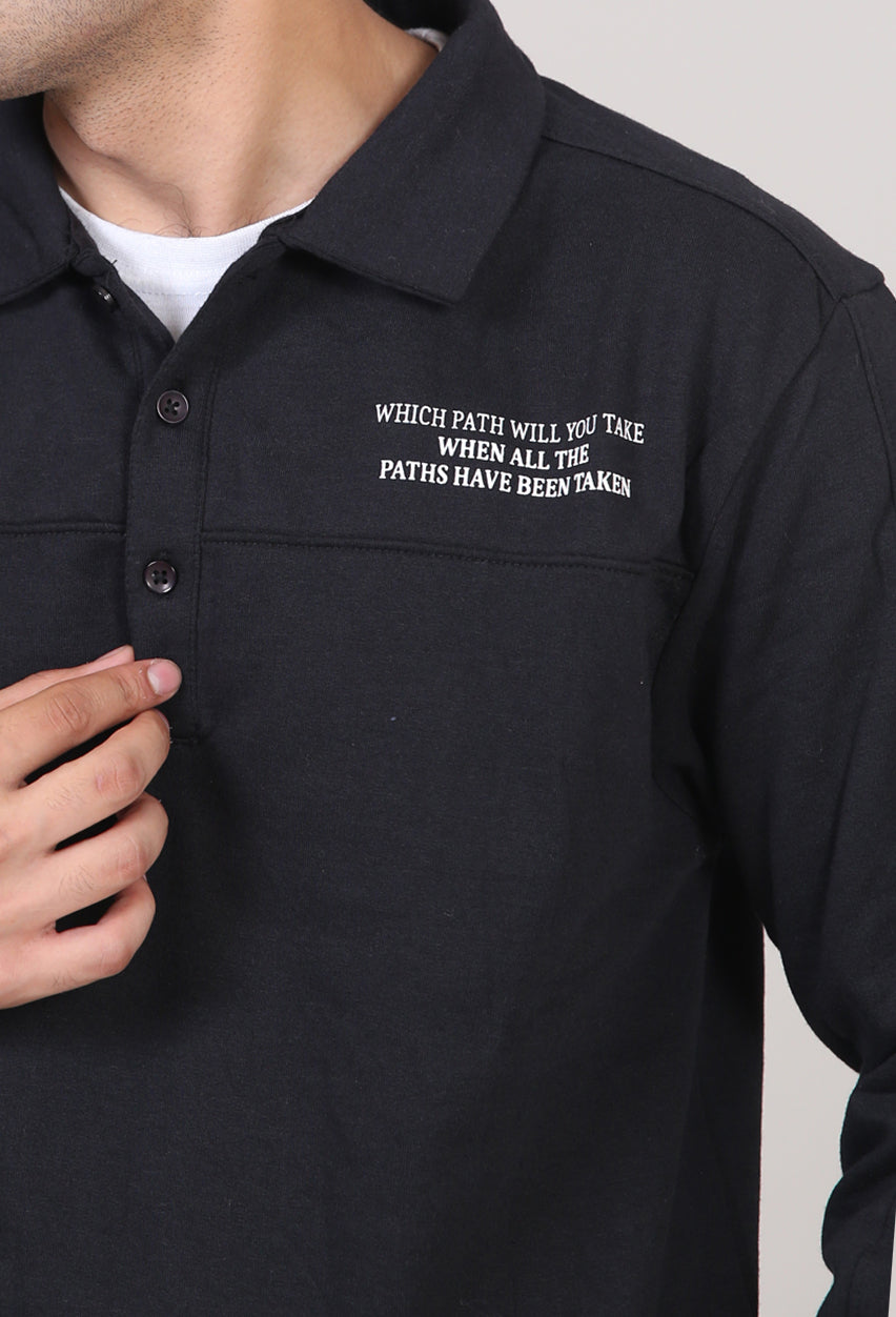 LongSleeves Printed Buttoned Polo
