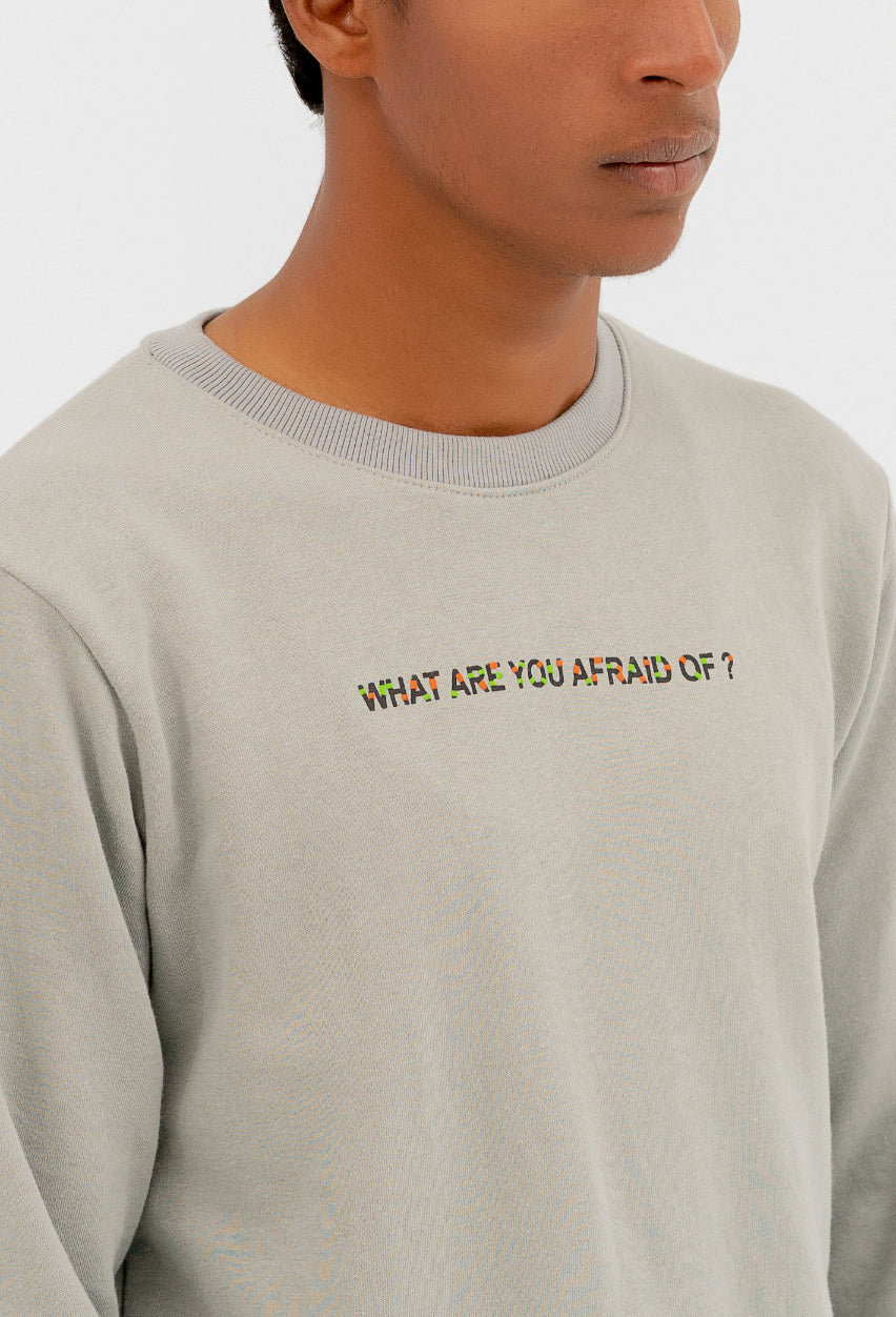 Minimal Print Heavy Fleece Sweatshirt