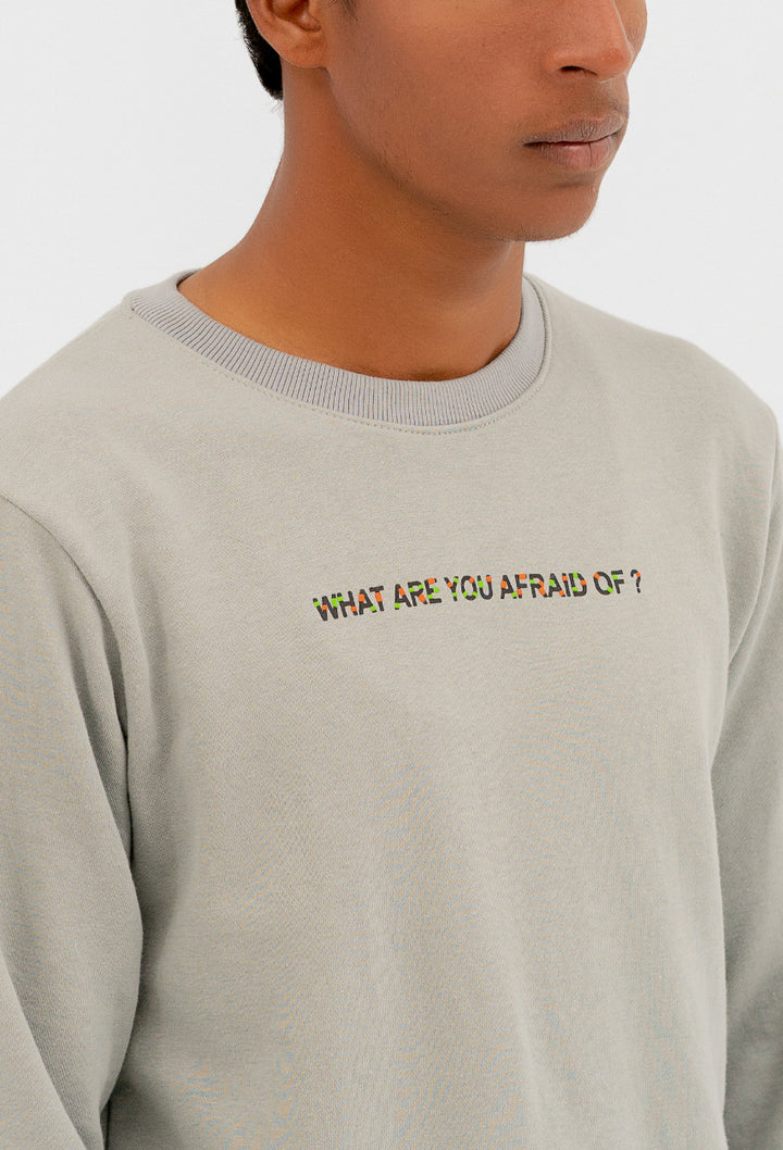 Minimal Print Heavy Fleece Sweatshirt