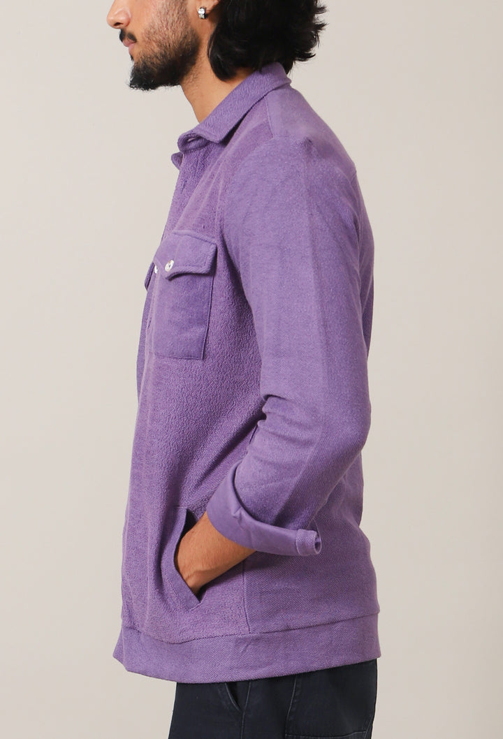 Terry Knit Jacket Style Shirt