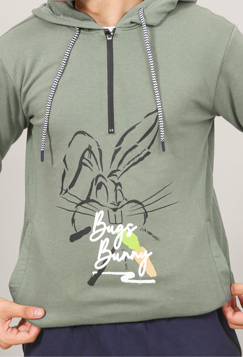 Graphic Half Zipper Hoodie