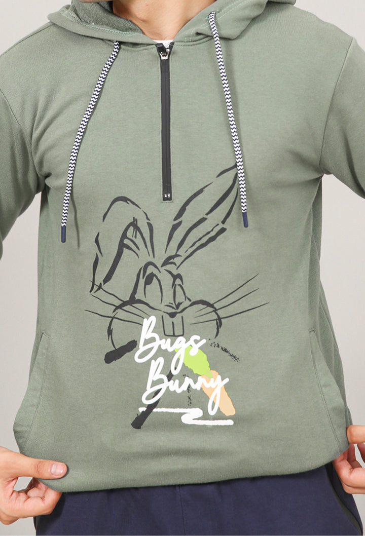 Graphic Half Zipper Hoodie