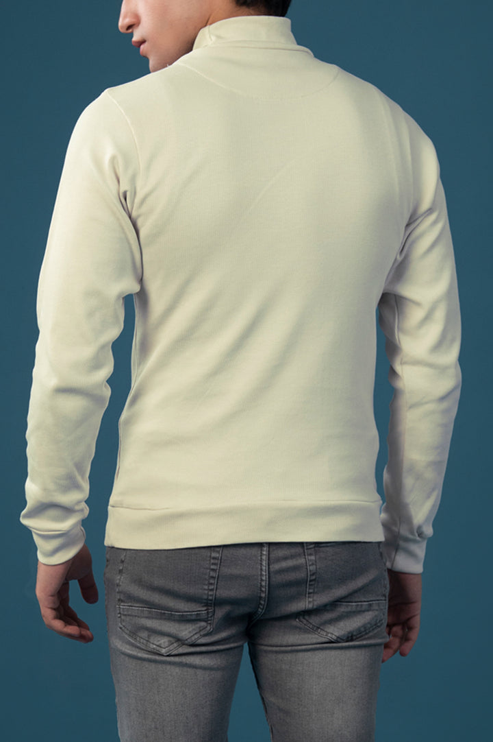 White Ribbed Mock Neck 002750-LHG