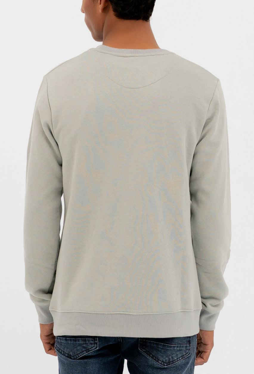 Minimal Print Heavy Fleece Sweatshirt