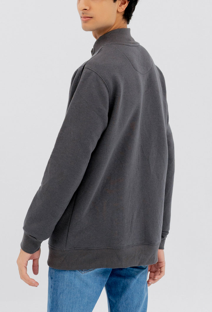 Piping Mock Neck Flees Zipper