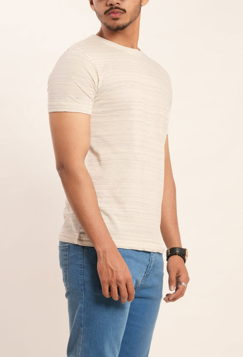 Jacquard Textured Slim Fit T-Shirt