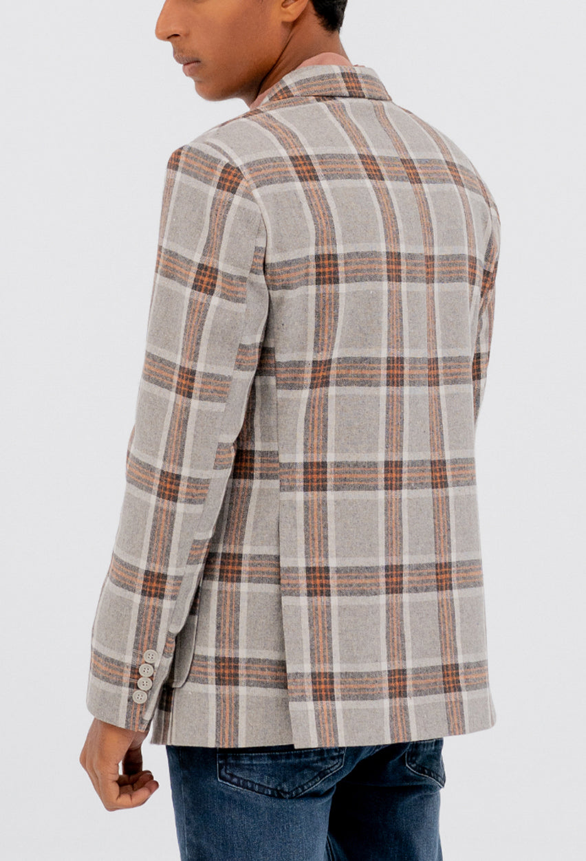 Checkered Wool Outerwear Coat