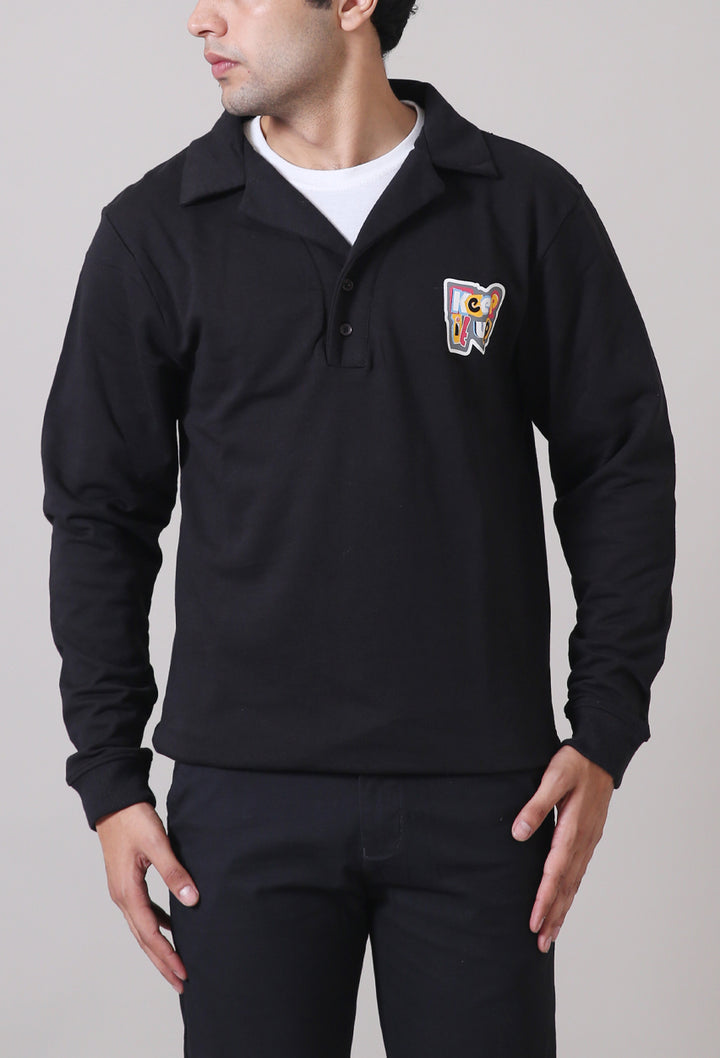 LongSleeves Printed Cuban Collar Polo
