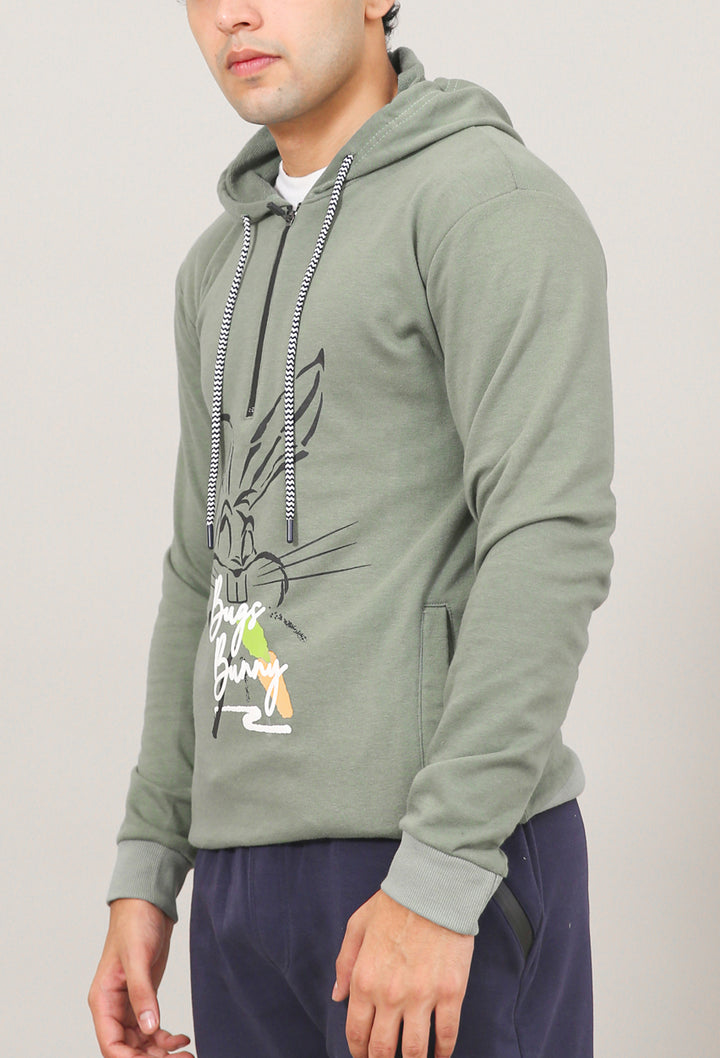 Graphic Half Zipper Hoodie