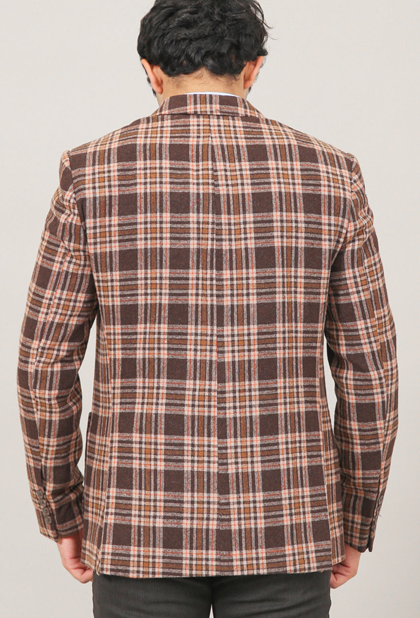 Checkered Woolen Blazer