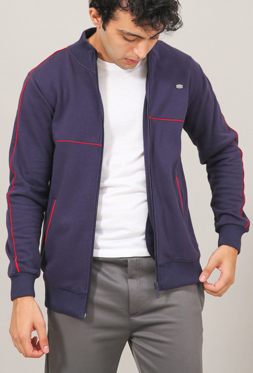 Piping Mock Neck Fleece Zipper