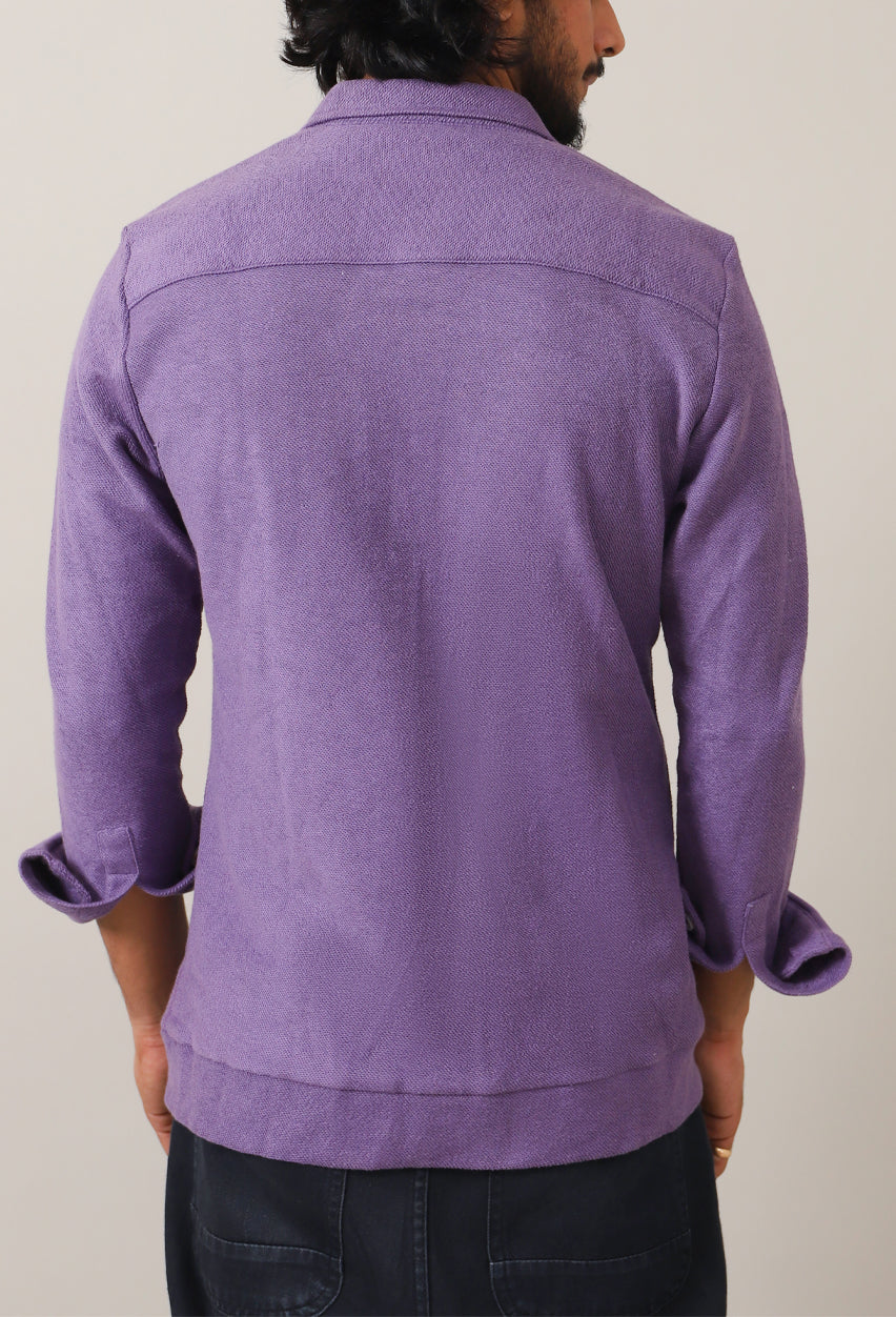 Terry Knit Jacket Style Shirt