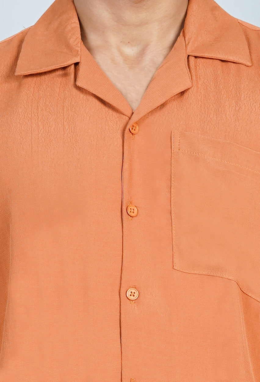 Cuban Collar Oversized Half Sleeves Shirt