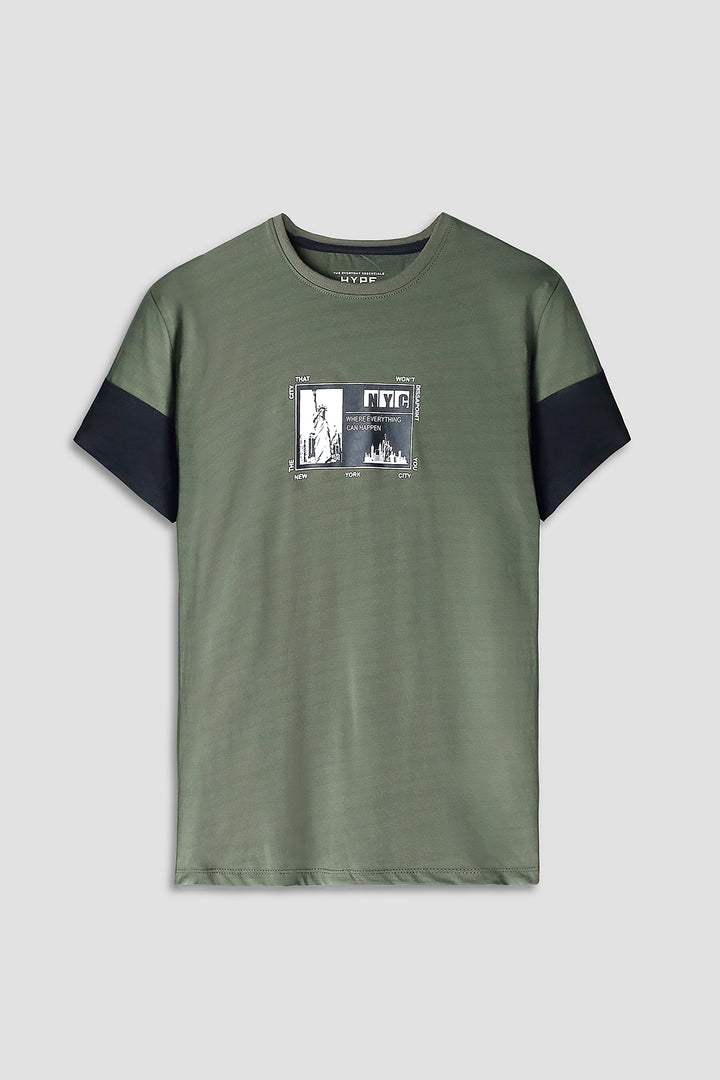 Graphic Sleeve Panel T-Shirt