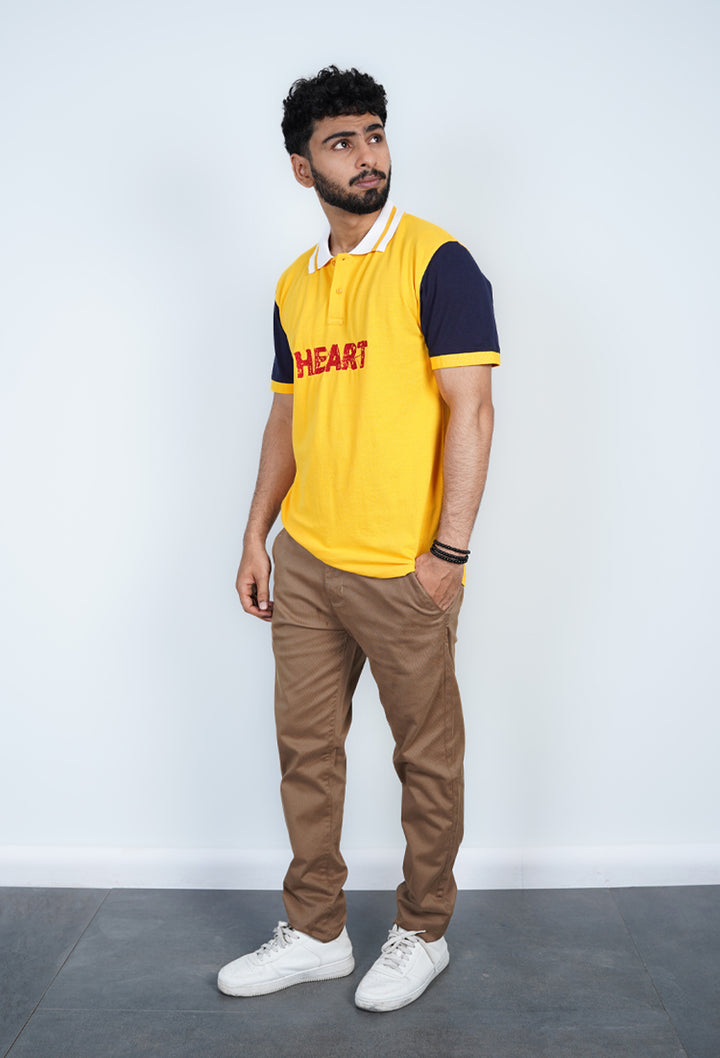 Embroidered ‘HEART’ Polo Pique Shirt