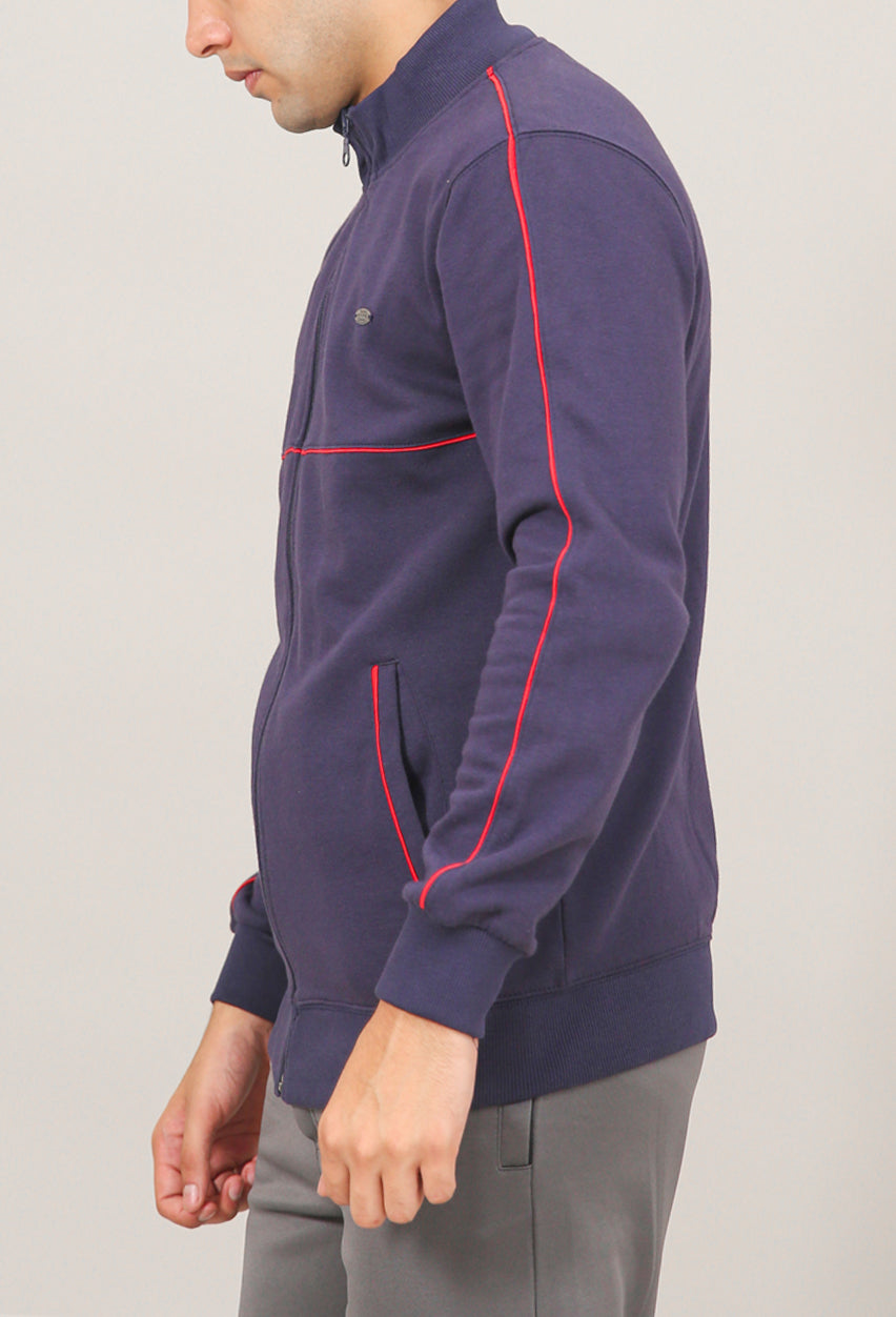 Piping Mock Neck Fleece Zipper