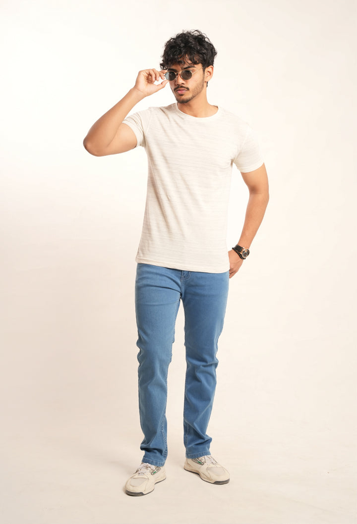 Jacquard Textured Slim Fit T-Shirt