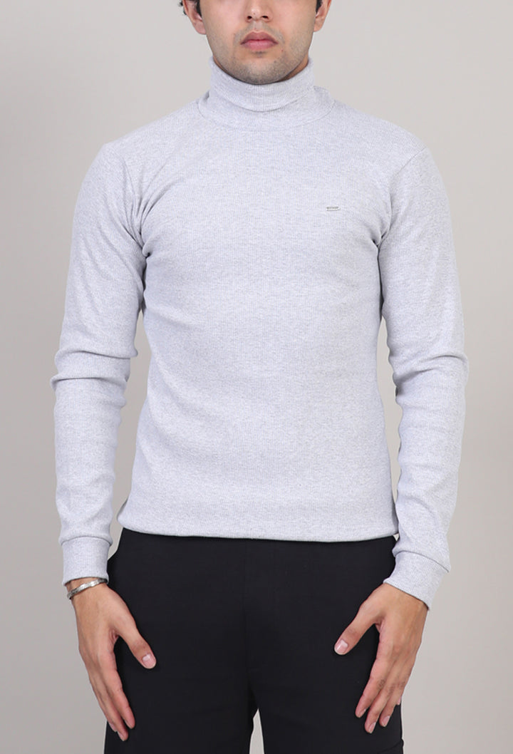 Ribbed Slim Fit Hi-Neck