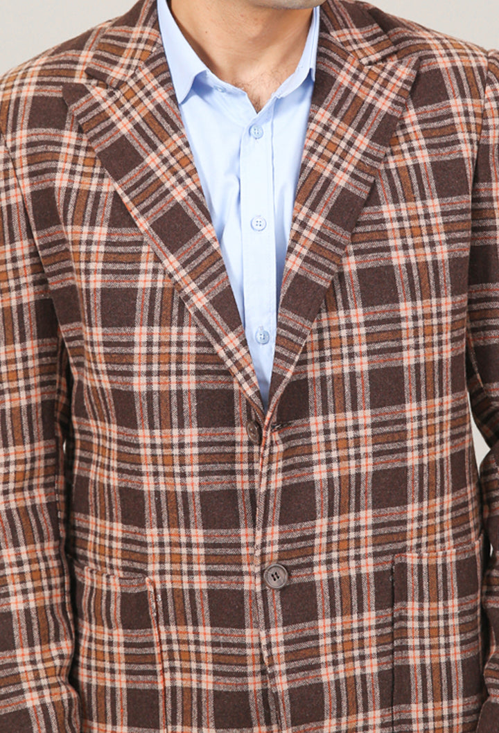 Checkered Woolen Blazer